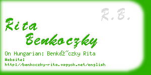 rita benkoczky business card
